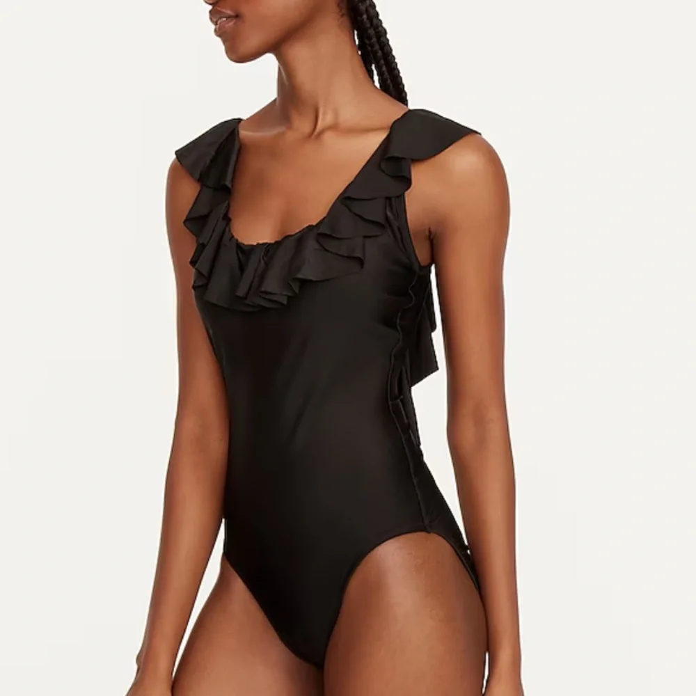 J. Crew Ruffle One-Piece Swimsuit in Fuchsia Pink - Picture 2 of 14